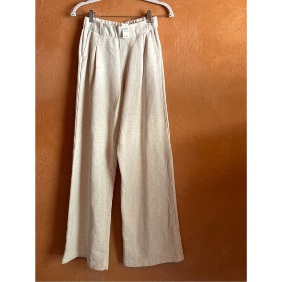aerie Pants - NWT Aerie Oatmeal Wide Leg Lounge Sweatpants XS
